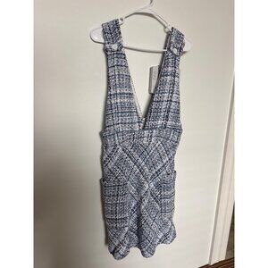 Love Is All Tweed-Style Blue & White Jumper Dress With Pockets, never worn
